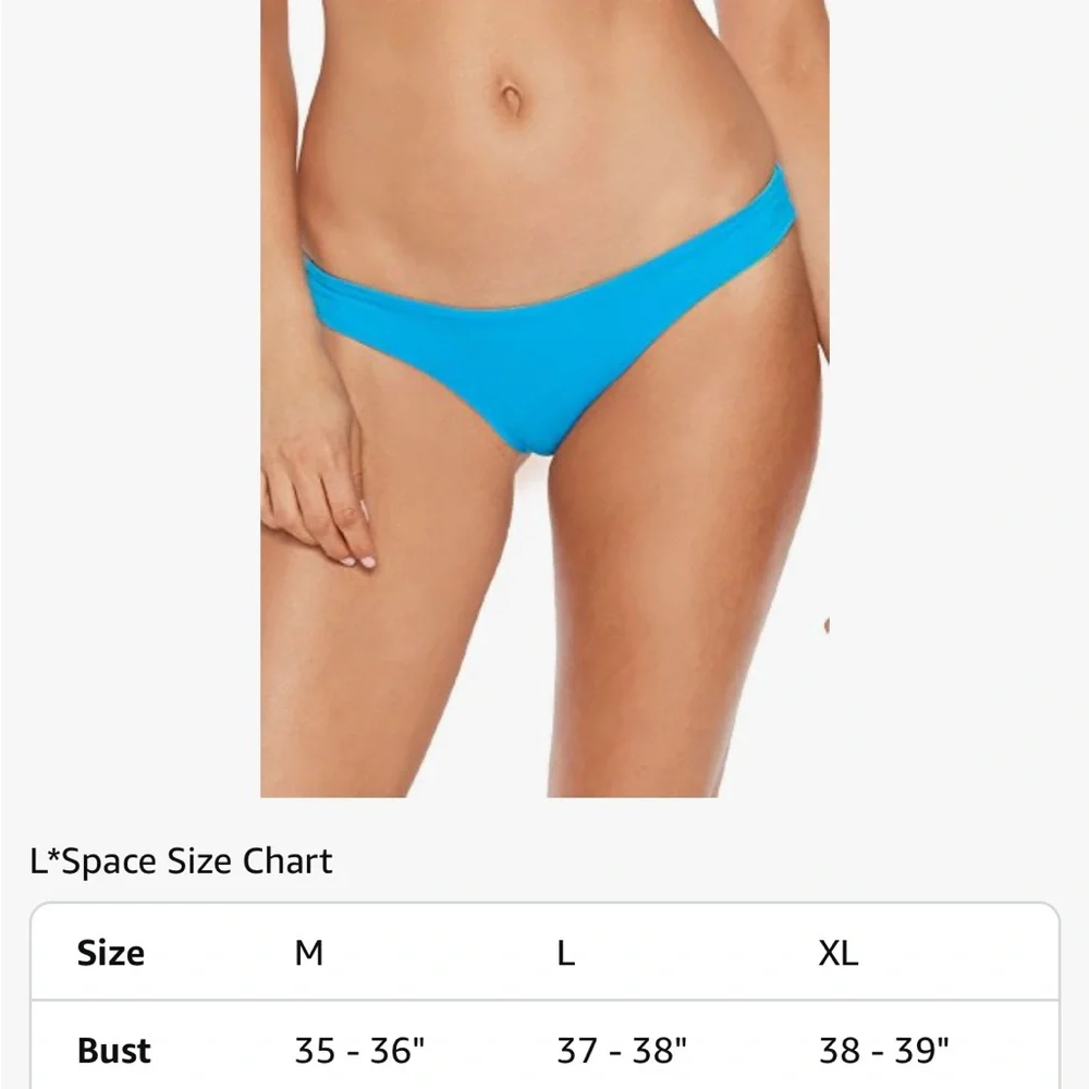 L*Space Blue and Tan Bikini Swimwear bottom